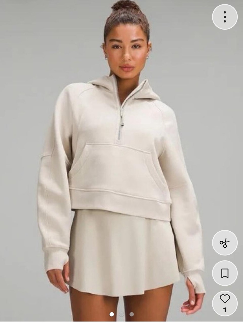 Lululemon Scuba Full Zip Hoodie XS/S Neutral Cream